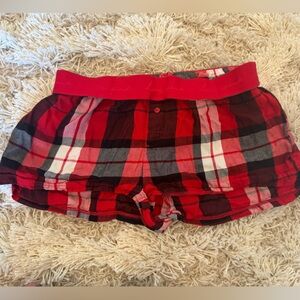 Christmasy flannel shorts